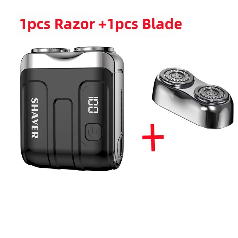 Mini Rasoir Électrique Rechargeable - Double Lame, Écran Digital