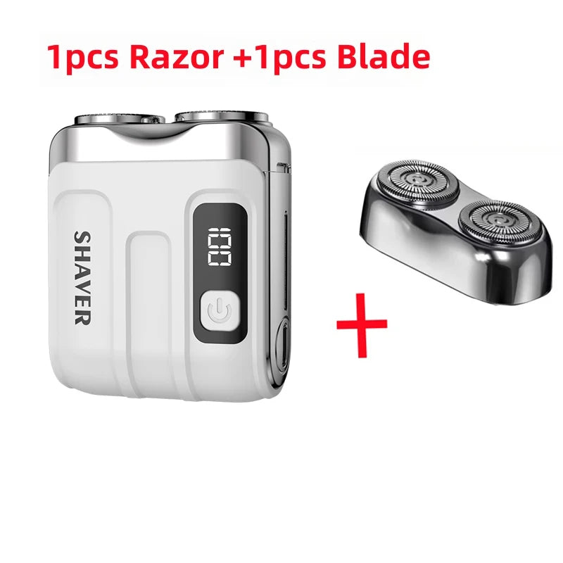 Mini Rasoir Électrique Rechargeable - Double Lame, Écran Digital