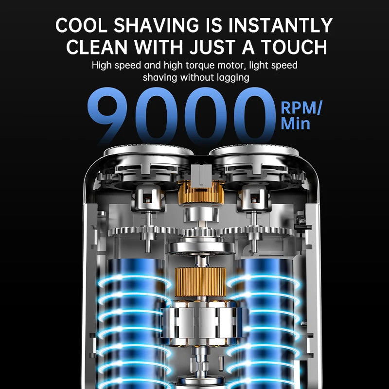 Mini Rasoir Électrique Rechargeable - Double Lame, Écran Digital